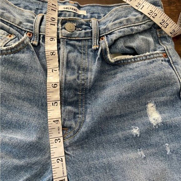grlfrnd karolina jeans distressed in last dance size 25 medium wash cotton - Picture 12 of 13